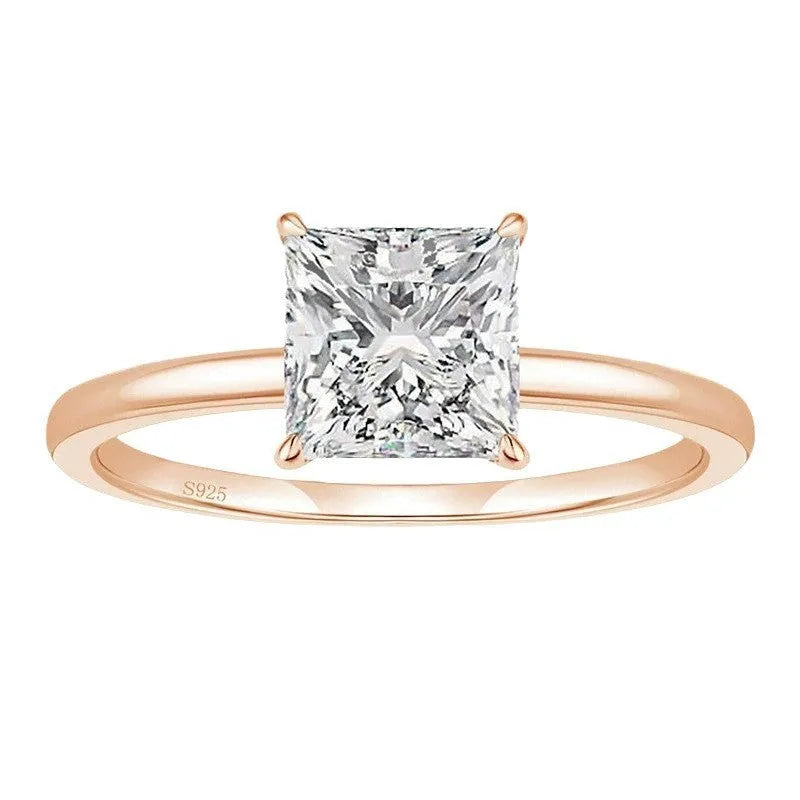 Polished geometric round ring for women in 925 silver, shown in gold, rose gold, and silver colour finishes.