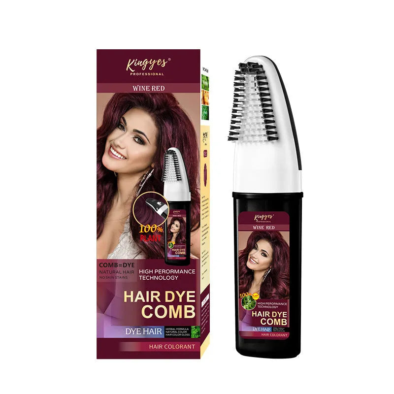 200ml bottle of permanent hair dye with an easy colouring comb in brown, dark brown or wine red