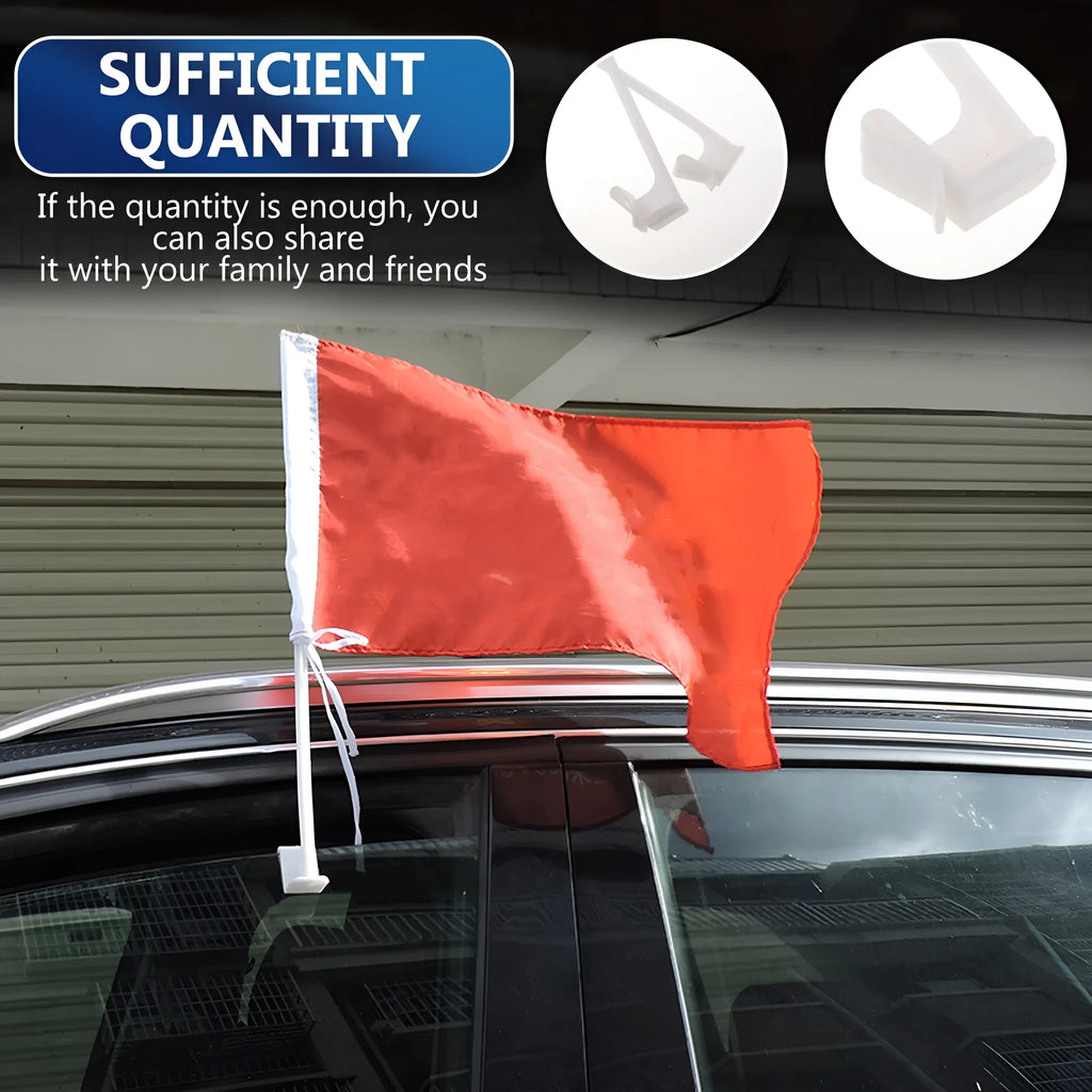 10 white PP plastic car window flag holder clips for vehicle flagpole mounting