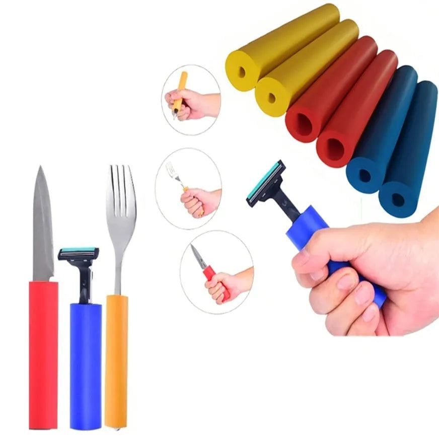 Rubber auxiliary grip hose for cutlery handles, showing inner diameter options of 10mm and 18mm