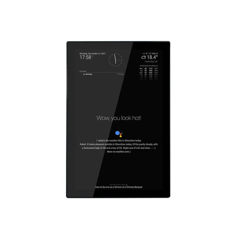 13.3-inch magic mirror touch display with CM4 voice assistant control system