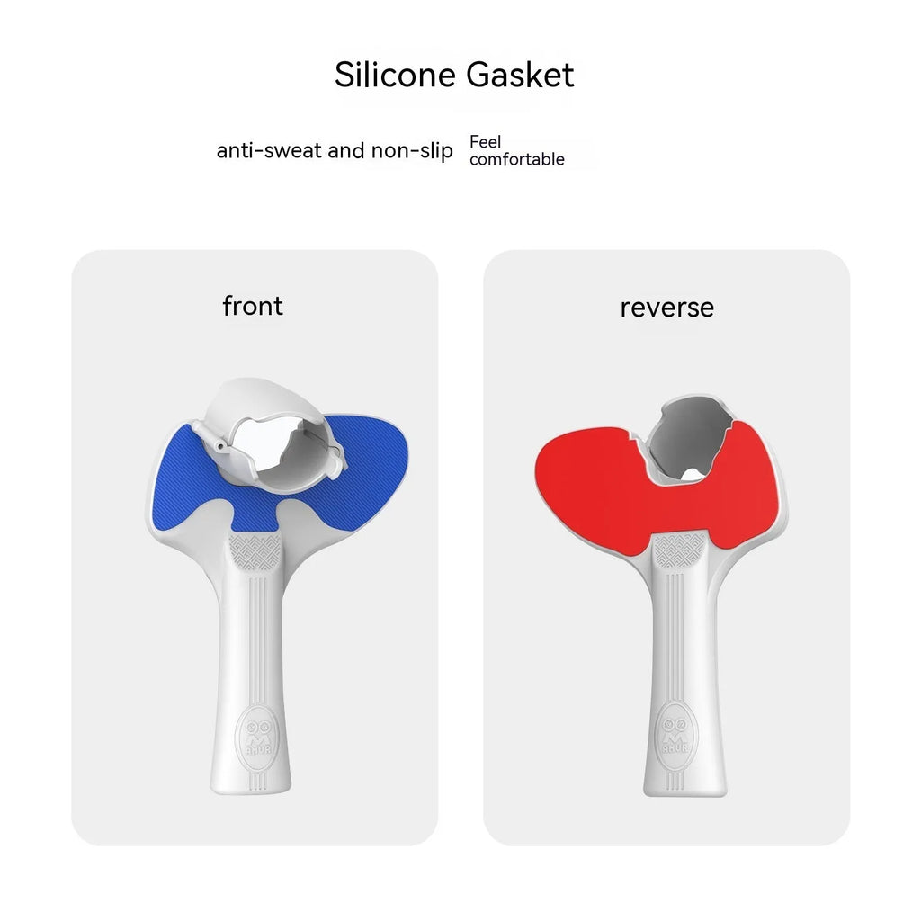 Red and blue silicone hand grip accessory for Pico 4 VR controller.