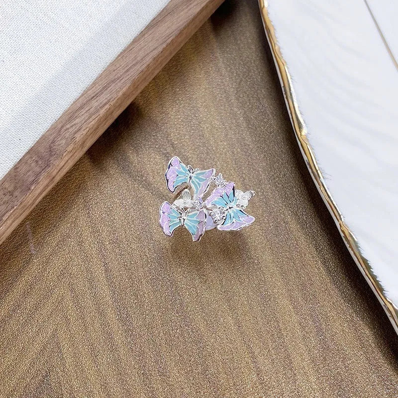 Copper insect ring with adjustable opening in multiple colour finishes