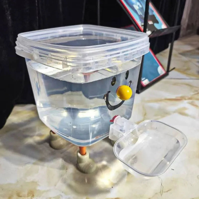 Automatic cat water dispenser in ABS, 3L, red nose yellow green feet or yellow nose orange white feet