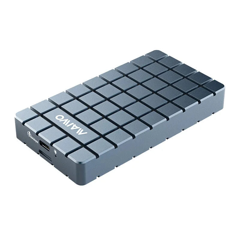 USB4 hard disk enclosure in aluminium alloy case showing compact 50mm wide design with USB4 port