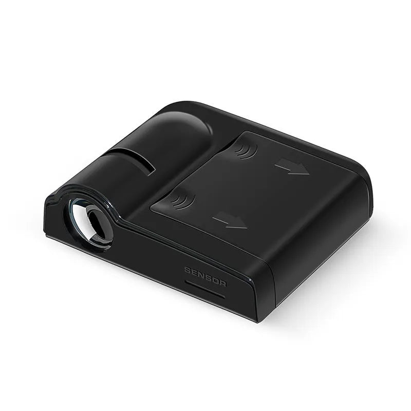 Black and beige ABS plastic car decorative projection radium lamp body measuring 6.5cm x 6.3cm