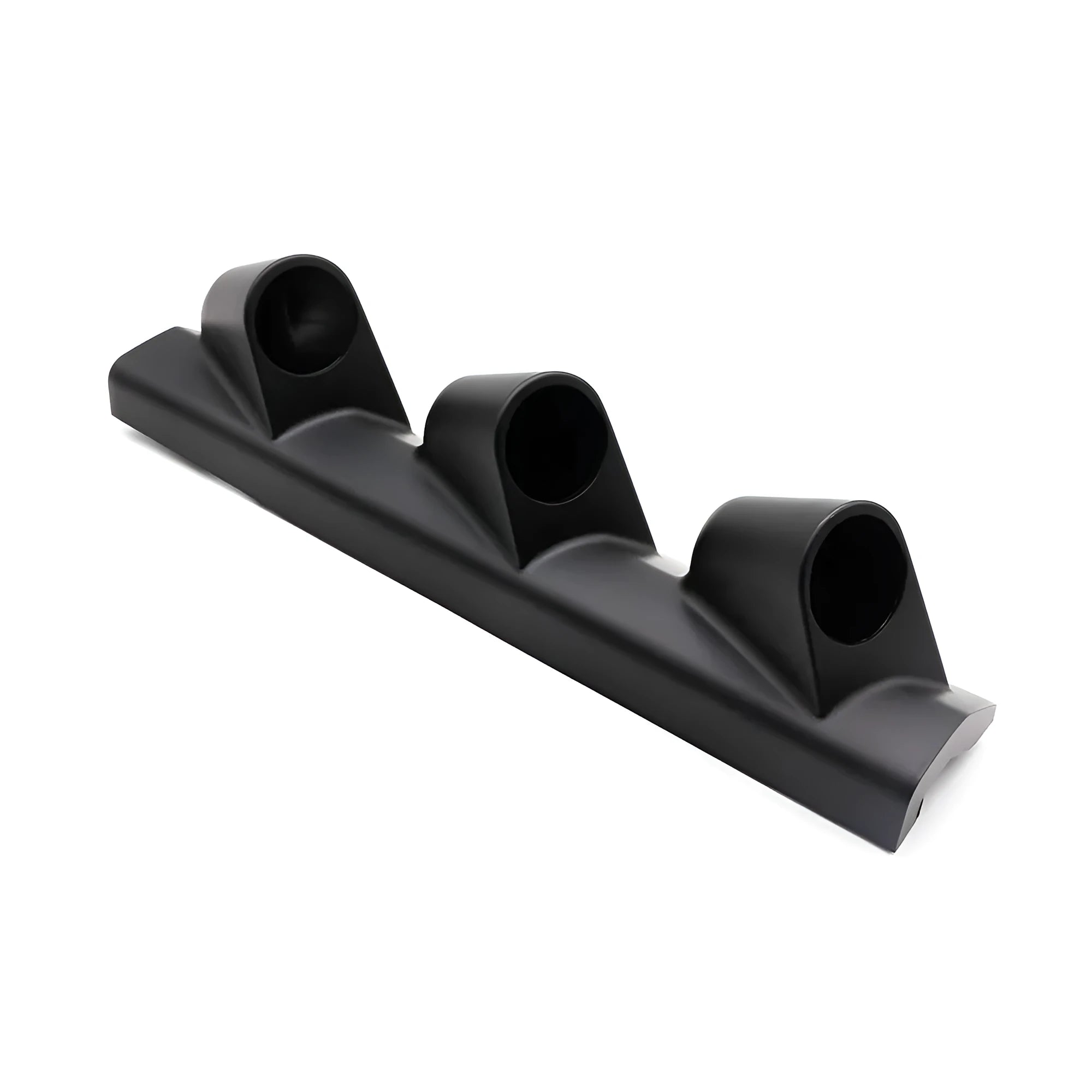 Black ABS instrument stand for 52mm gauges with three mounting holes in right drive configuration