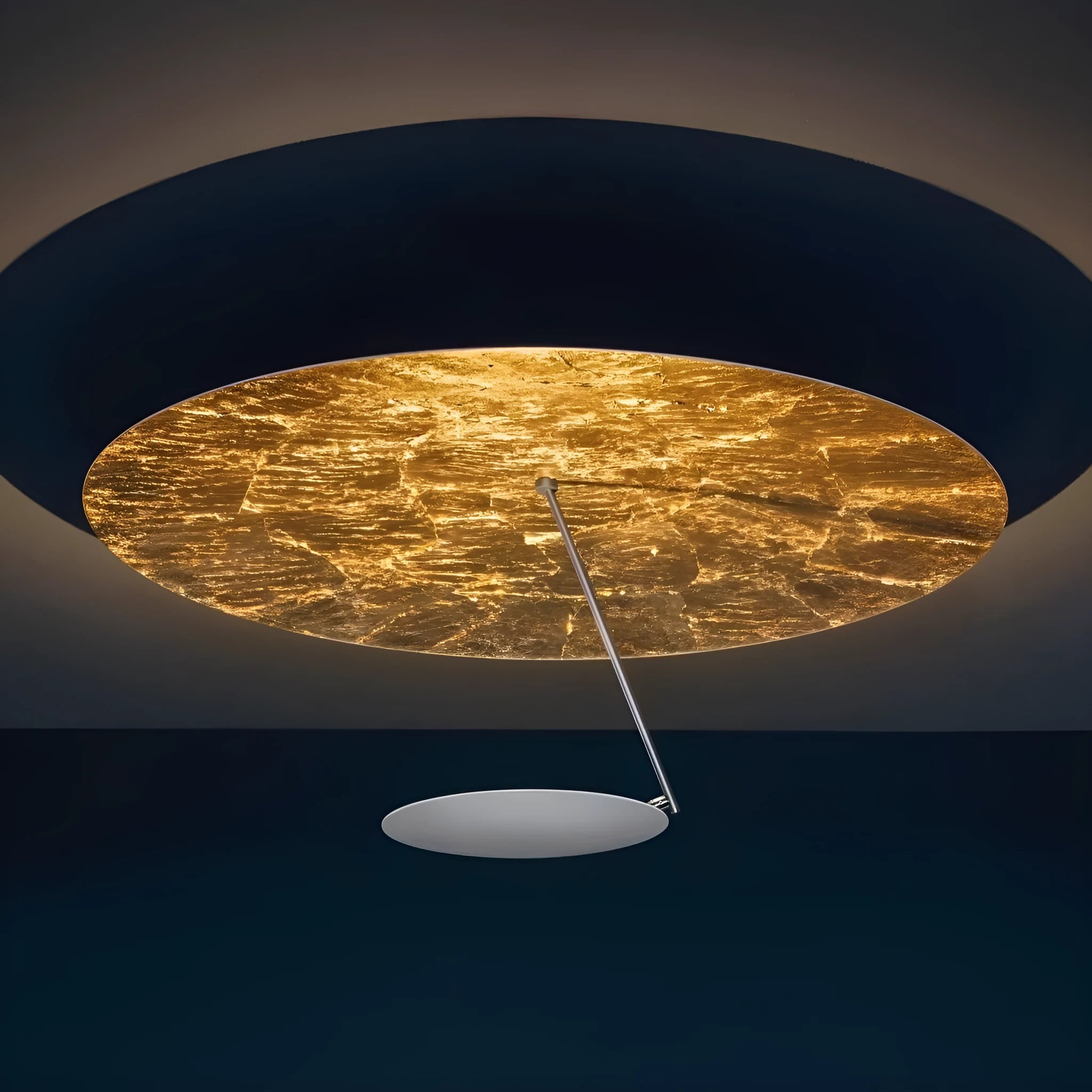 Creative iron art chandelier ceiling lamp in white or white gold, 50cm diameter with warm LED light.