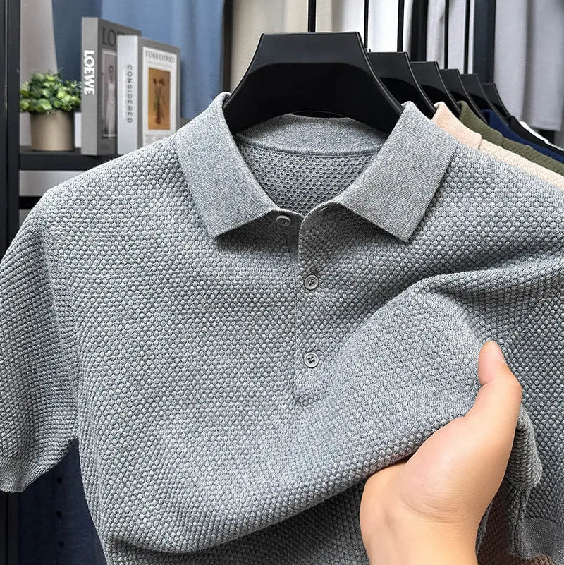 Loose fit cotton short sleeve pullover sweater in various colours with size chart