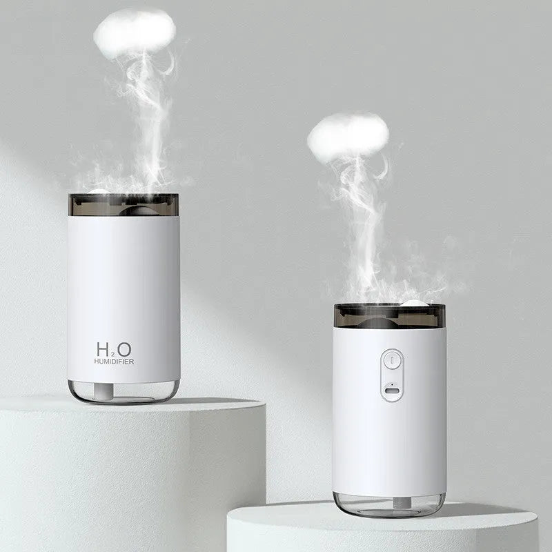 Jellyfish-style USB humidifier with warm night light in white, pink, or blue colour