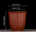 Round ceramic desktop flower pot with four drainage holes for phalaenopsis, asparagus fern or bonsai, in black, purplish red or burgundy