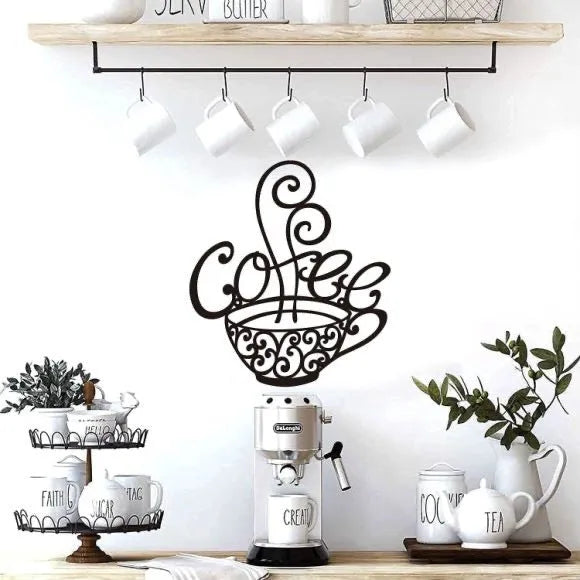 Black iron letter silhouette wall decoration modern metal artwork 26x28cm