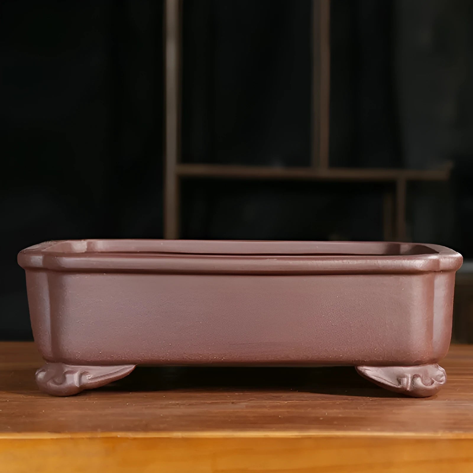 Purple sand rectangular antique style manger bonsai pot for indoor outdoor floor use