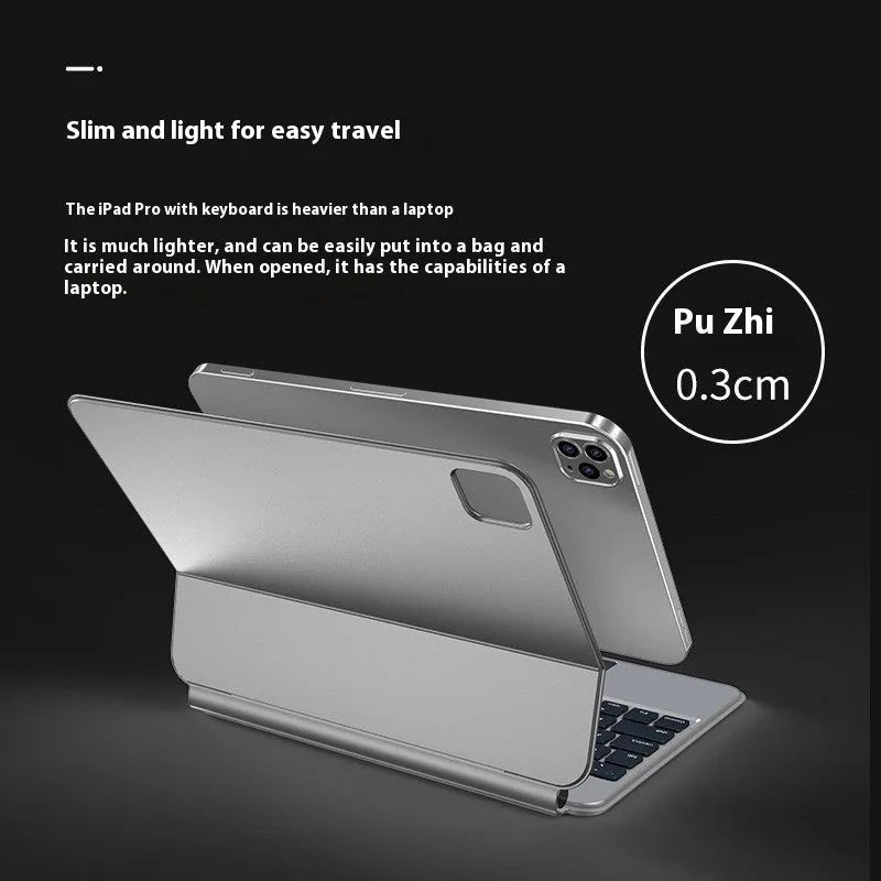 iPad magnetic suction keyboard with protective cover in black, white, pink, purple or blue colour with embossed finish