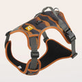 Orange reflective dog walking lead with chest and back straps made from Oxford cloth.