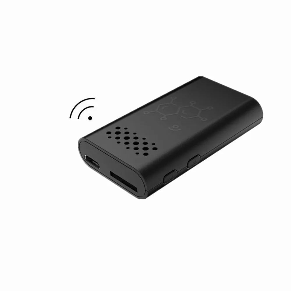 Black indoor smart security camera with 1080p HD resolution for WiFi baby monitoring