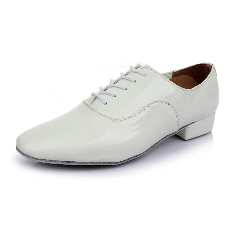 Men's black dancing shoes with calf leather soles for indoor dance and fitness activities