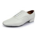 Men's black dancing shoes with calf leather soles for indoor dance and fitness activities