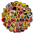 Waterproof warning slogan stickers for motorcycle helmets in 50-piece pack