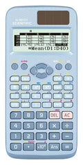 CASIO fx-991EX solar scientific calculator in black, blue, or pink colour options.
