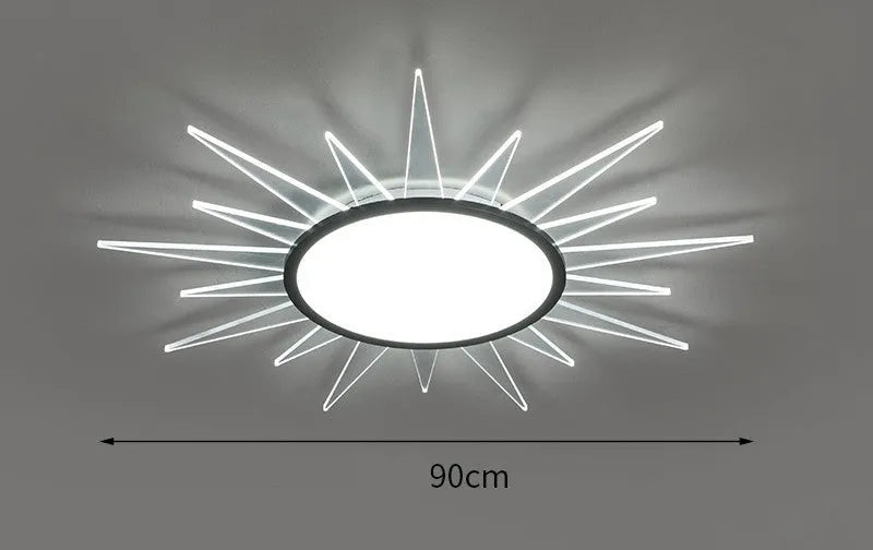 Round aluminium LED ceiling lamp with remote control dimming in multiple size options