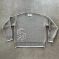 Grey Design Sense jacquard knitwear coat with loose fit and long sleeves