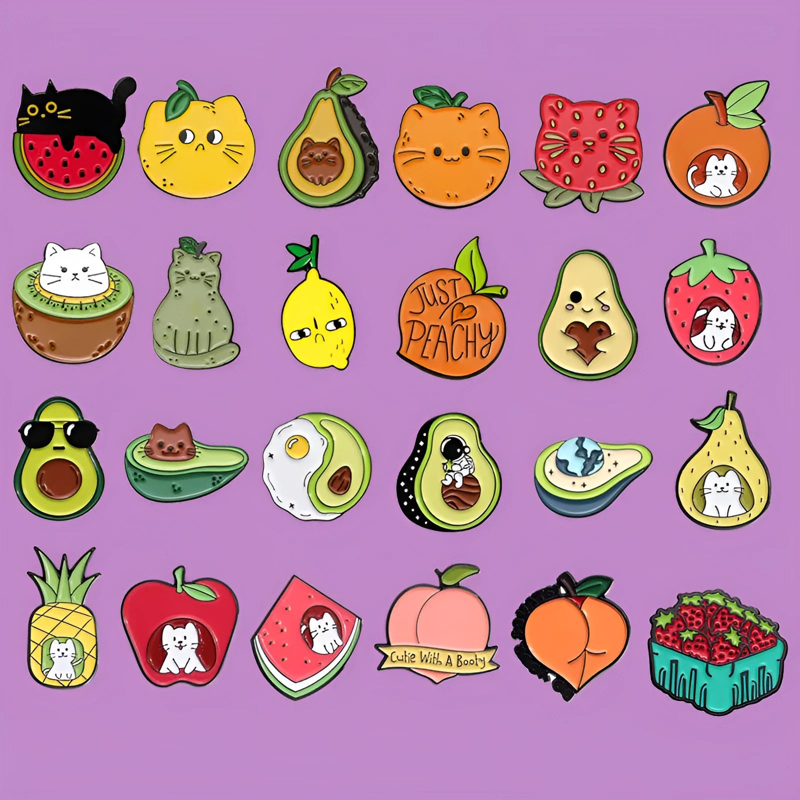 Colourful cartoon fruit design zinc alloy brooch with letter shape on fabric