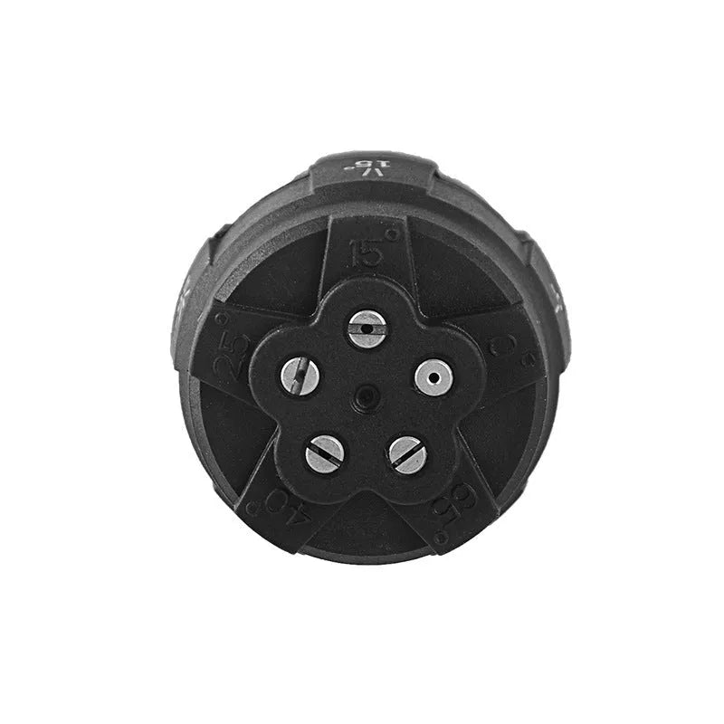 Five-pattern high pressure water gun nozzle made from white engineering plastic