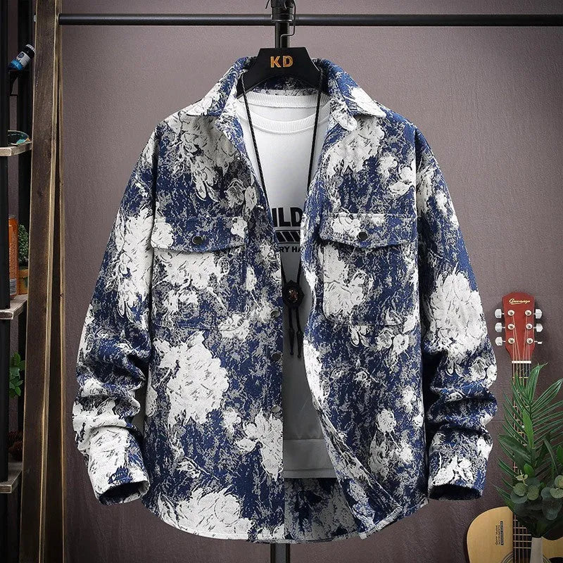 Casual lapel shirt coat in long sleeve design with straight hem, available in multiple colours