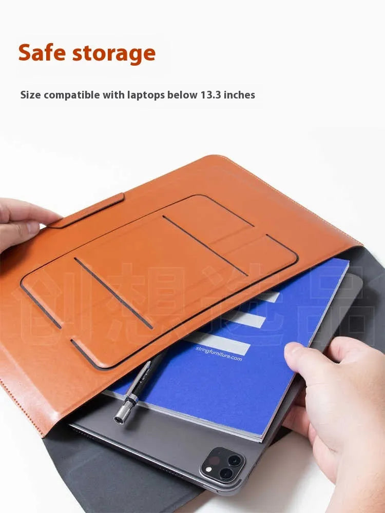 13.3 inch laptop bracket bag with integrated dual-angle stand in professional black colour