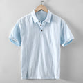 Men's loose fit linen cotton blend casual shirt in solid colours