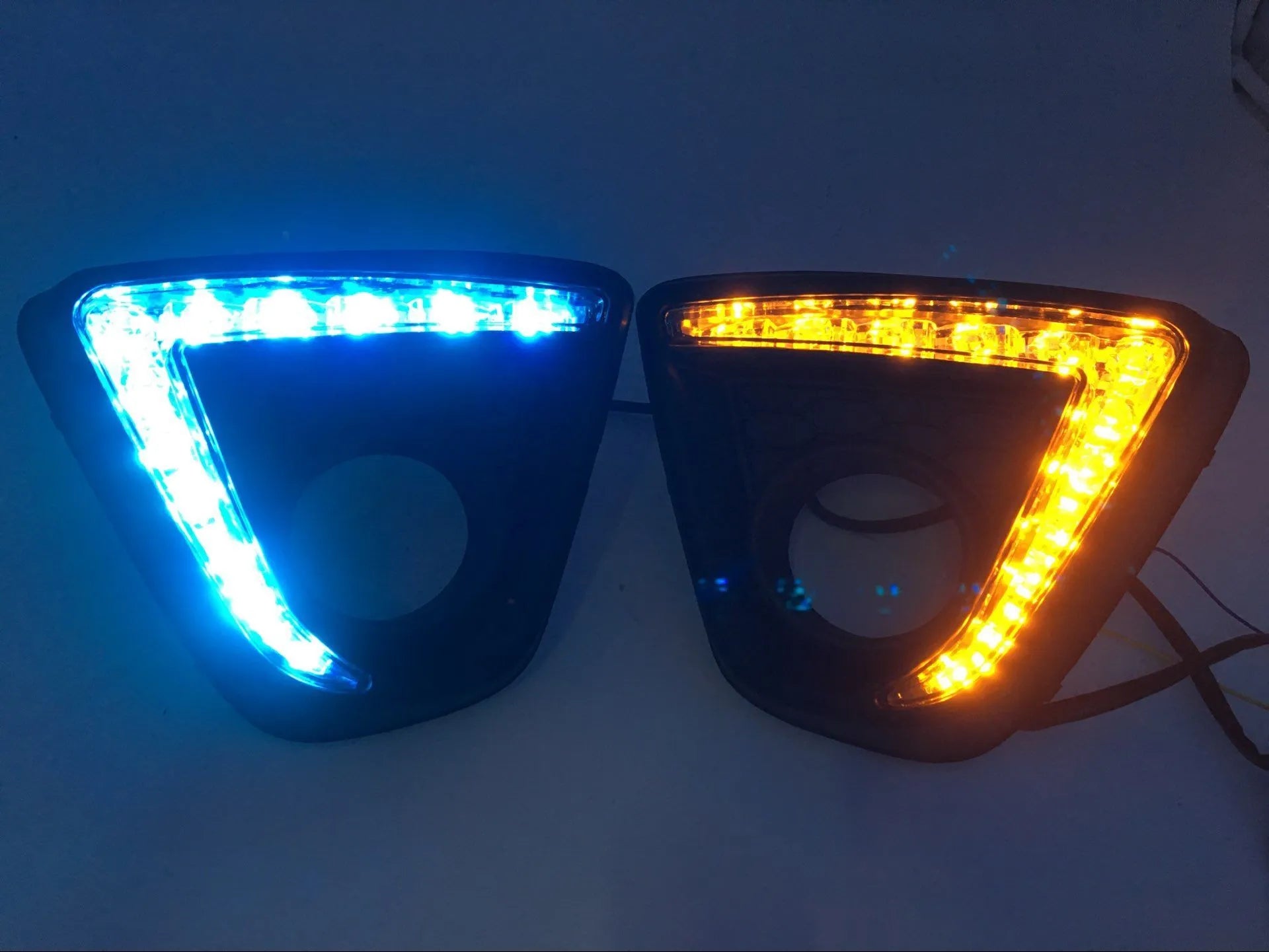 Mazda CX-5 LED daytime running lights showing electroplated white light with turning signal options