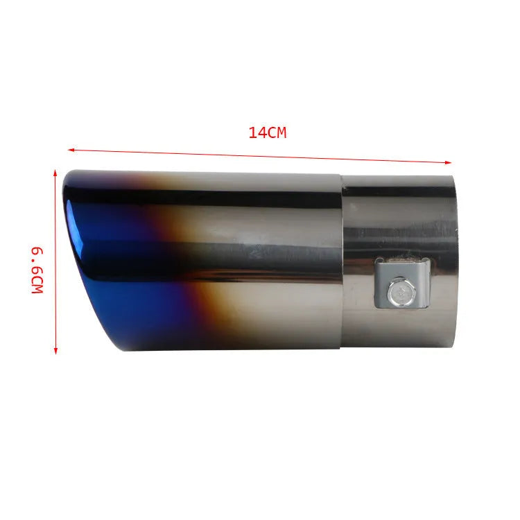 Stainless steel car exhaust tail pipe in straight and curved shapes with baked blue, silver, colourful finishes