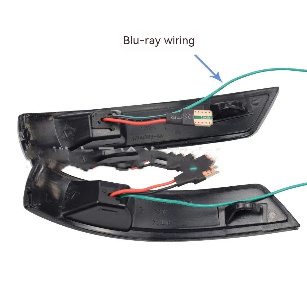 Ford Focus Mondeo rearview mirror waterfall light with blue and yellow two-tone illumination for 2008-2018 models