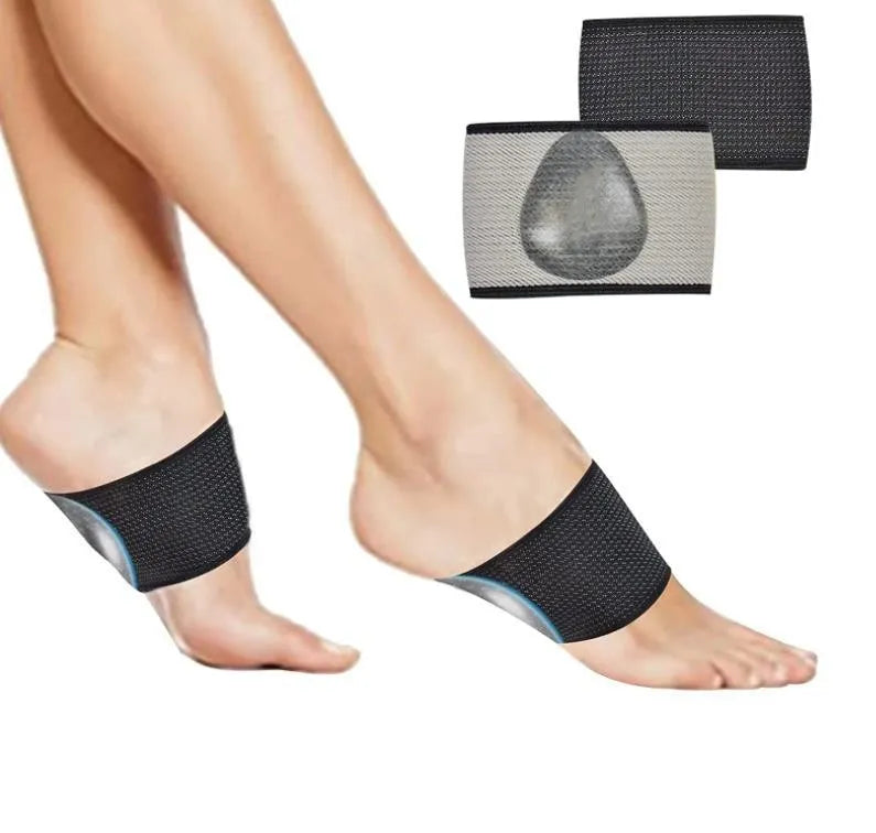 Elastic arch support foot bandage with heart-shaped padding for flat foot conditions