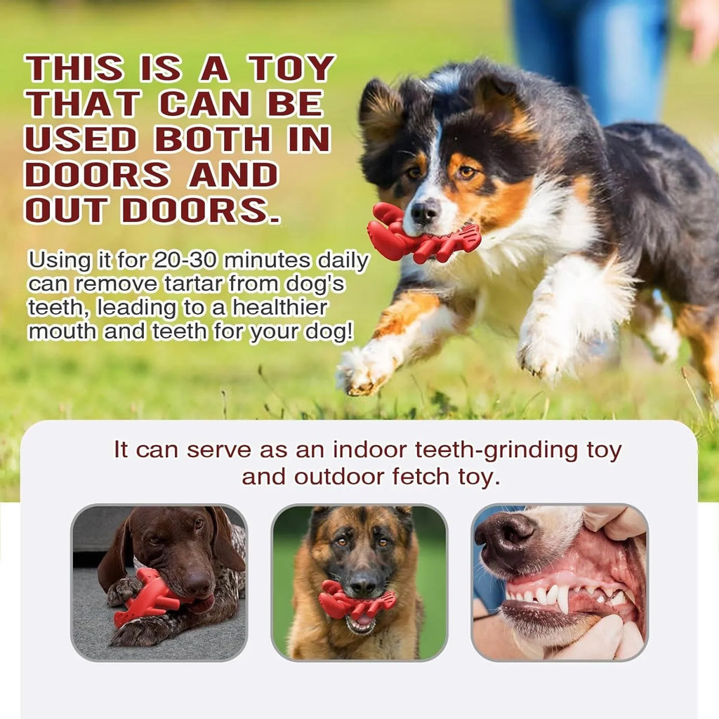 Red nylon chew bone dog toy for large breed aggressive chewers