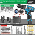 12V two-speed impact pistol drill electric screwdriver set in luxury packaging case