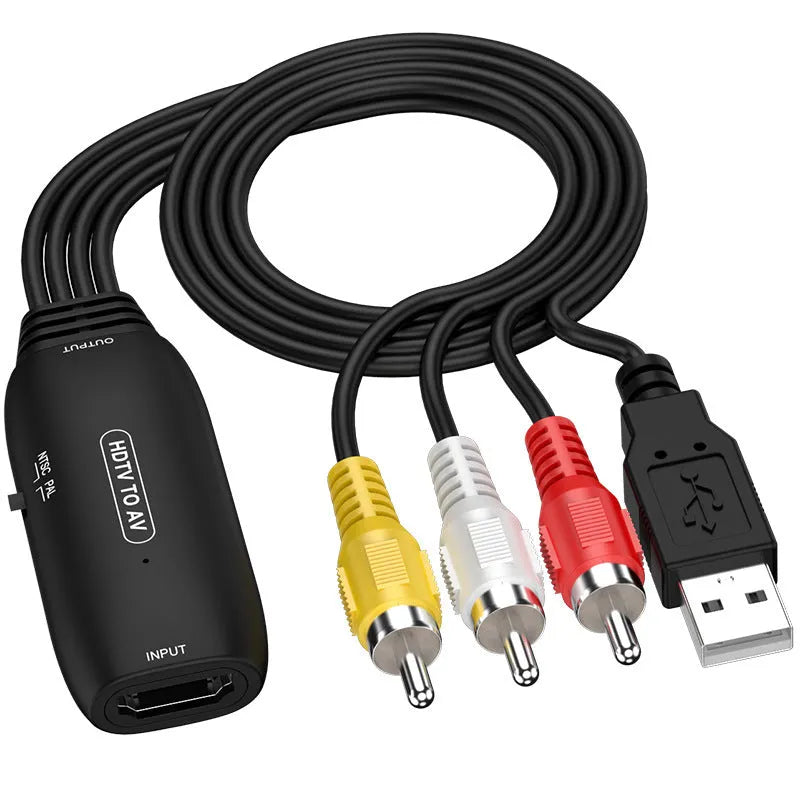 HDMI to AV converter adapter cable with 110cm length for video transfer