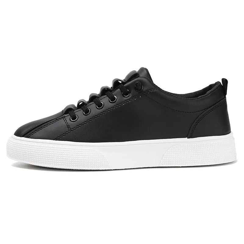 Men's low top mesh sports shoes ZJ106 Black with synthetic leather upper and PVC sole flat heel