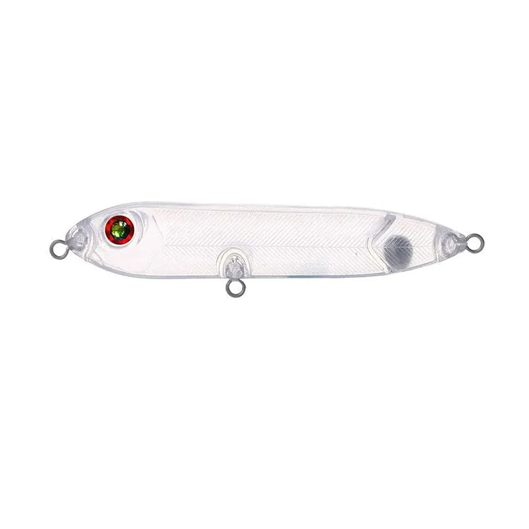 Transparent 9.5cm fishing lure blank body with 7mm hook eye hole