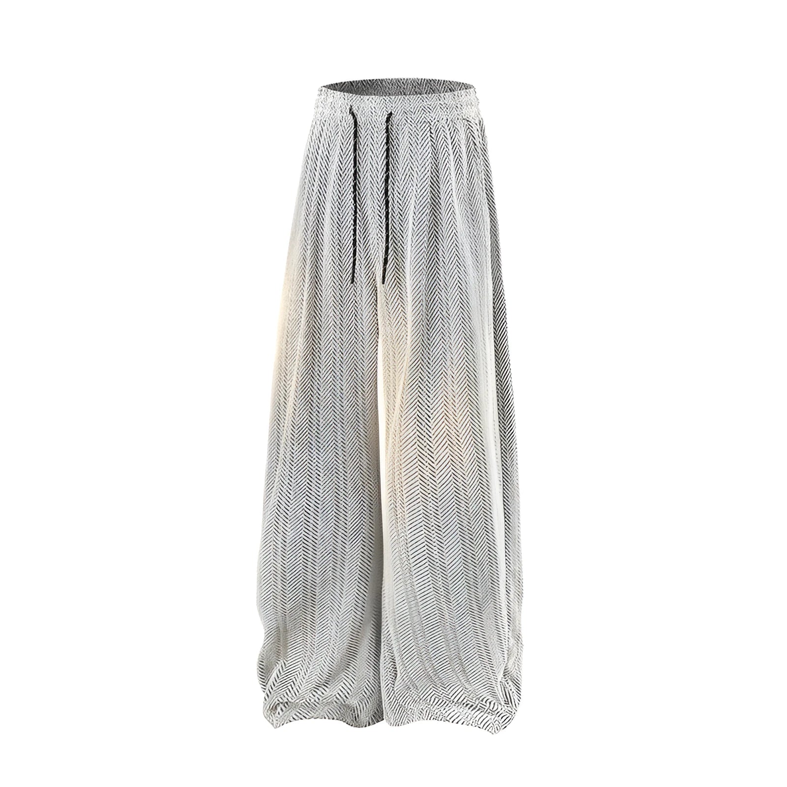 Plus-size women's fleece-lined straight-leg casual trousers in light grey with elastic waist