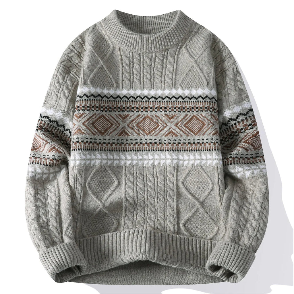Men's mock neck sweater in beige gray, white, or black, cotton blend pullover, sizes M to 4XL