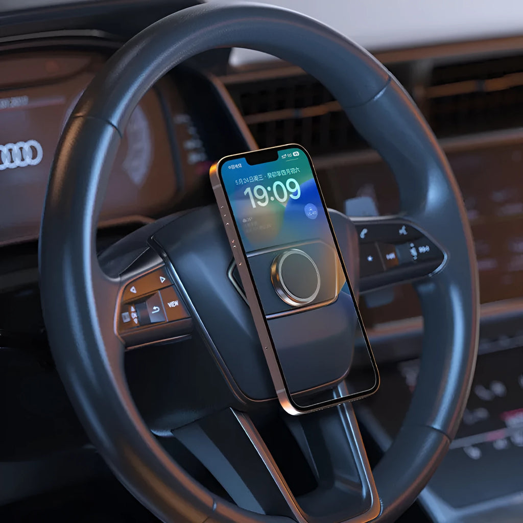 Obsidian Black magnetic adsorption mobile phone holder with alloy construction and centripetal force mechanism