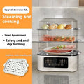 28 litre electric kitchen steamer with stainless steel construction and automatic water measurement