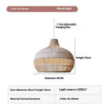 Rattan living room chandelier with pastoral southeast asian style and 60cm diameter.