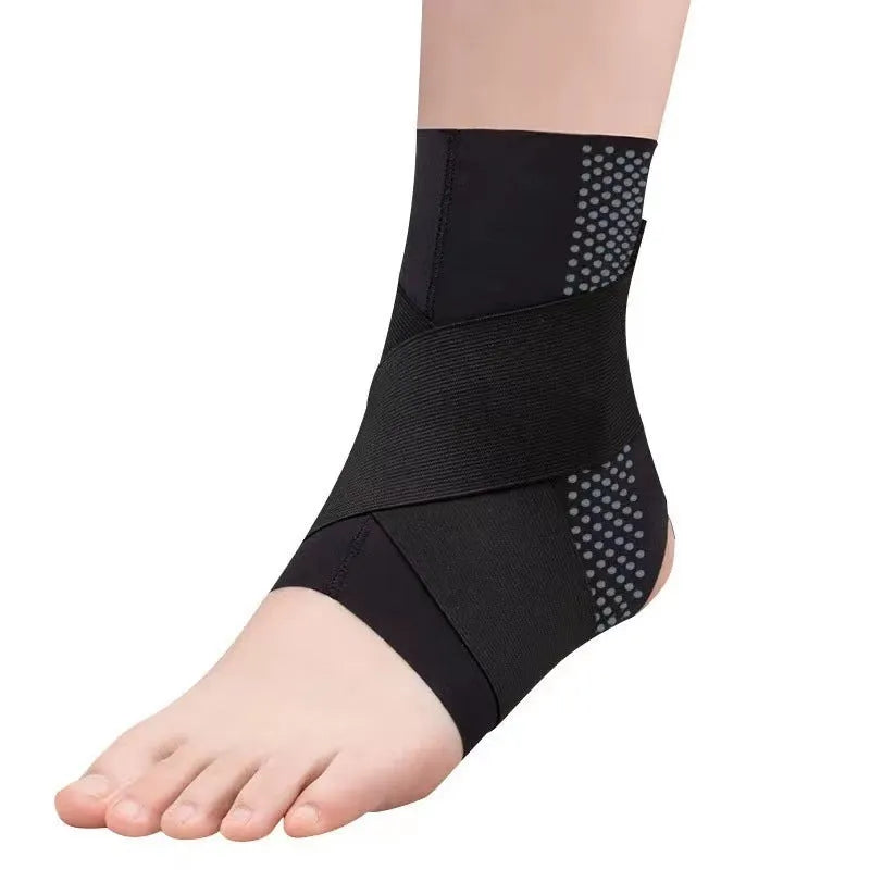 Black ankle support brace with anti-kick protection design for sports rehabilitation