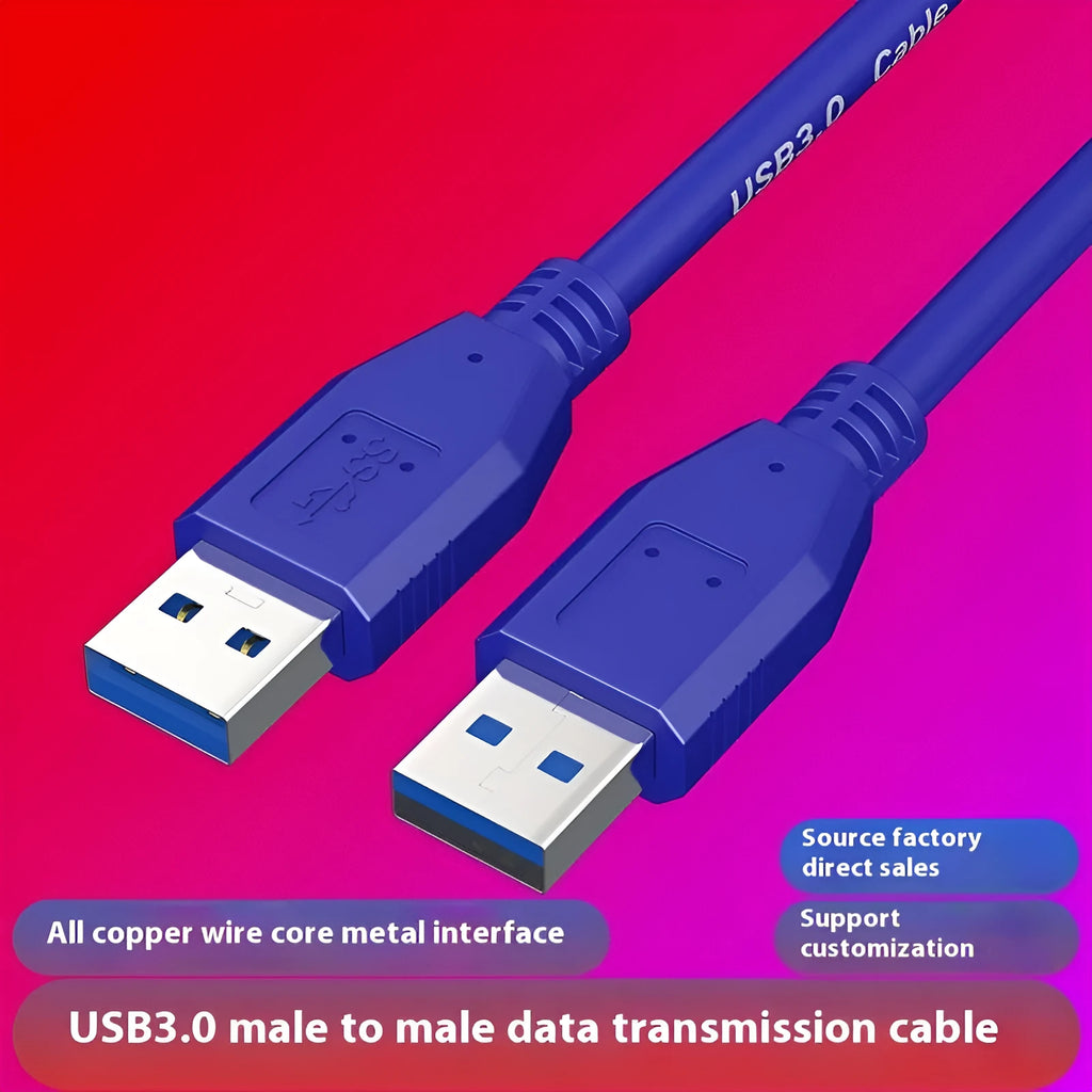 USB 3.0 data cable for hard disk boxes with nickel-plated connectors in multiple length options