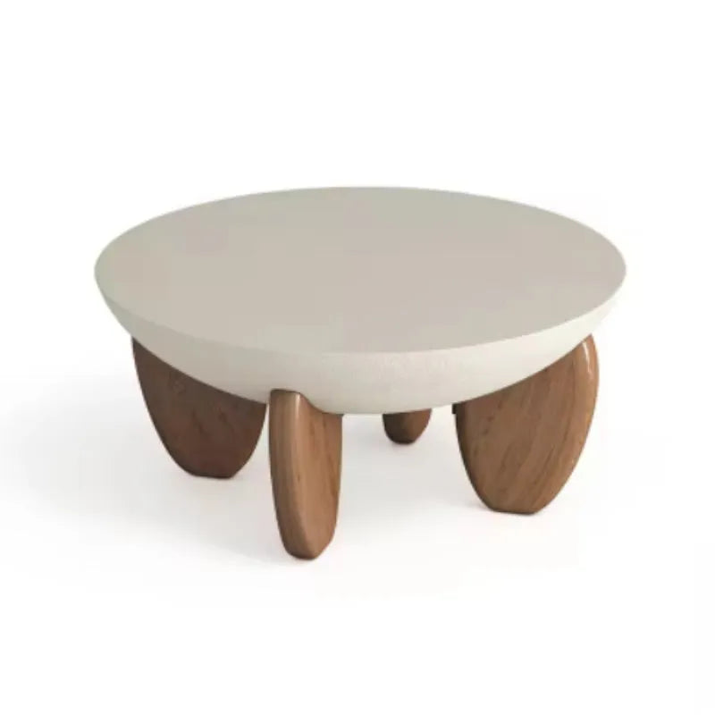 Solid wood white coffee table with height-adjustable feature and storage compartment
