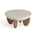 Solid wood white coffee table with height-adjustable feature and storage compartment