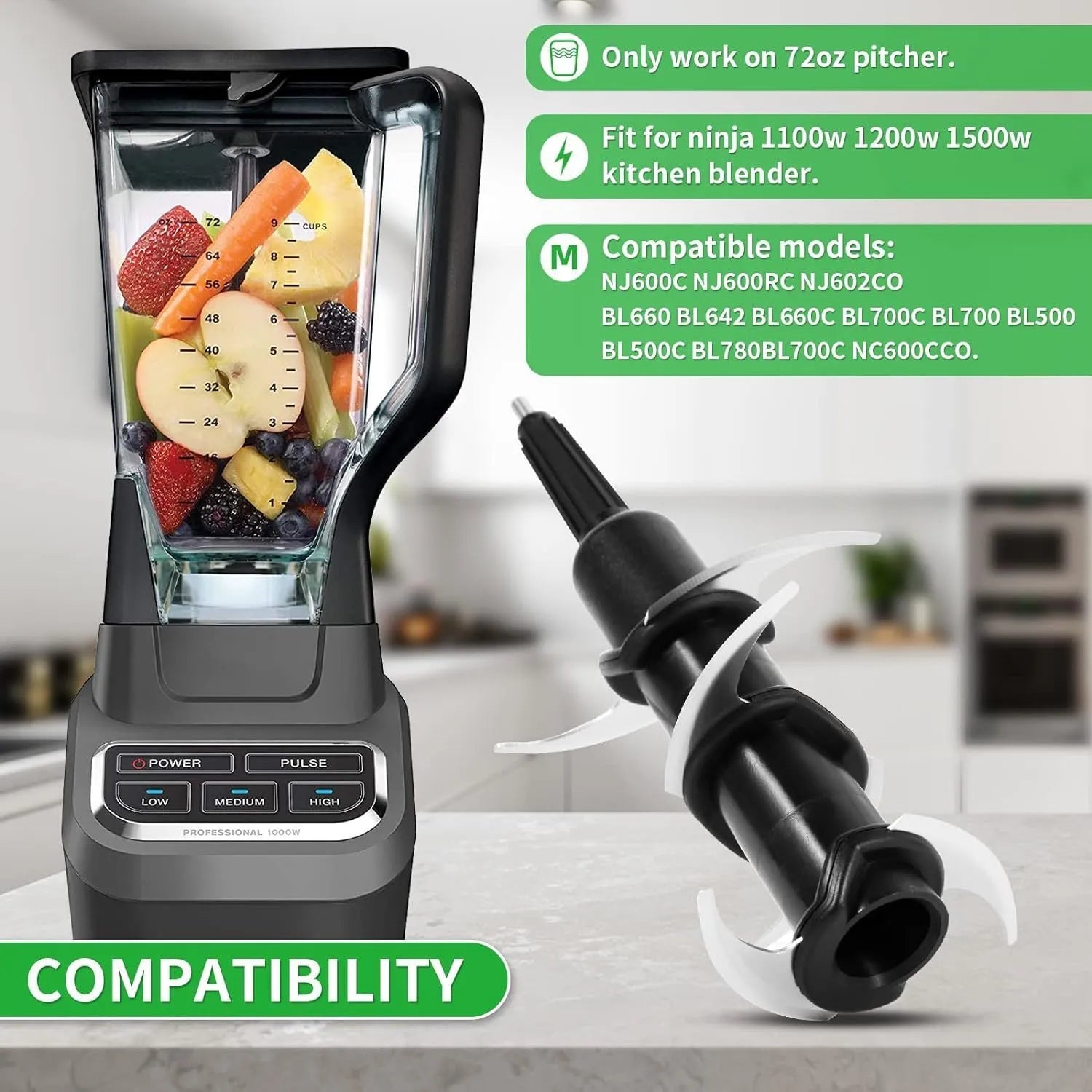 Stainless steel juicer blade replacement set with knife holder accessory measuring 10x10x21cm
